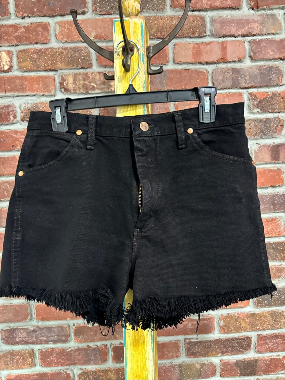 Wrangler Black Women's Frayed Hem Denim Shorts